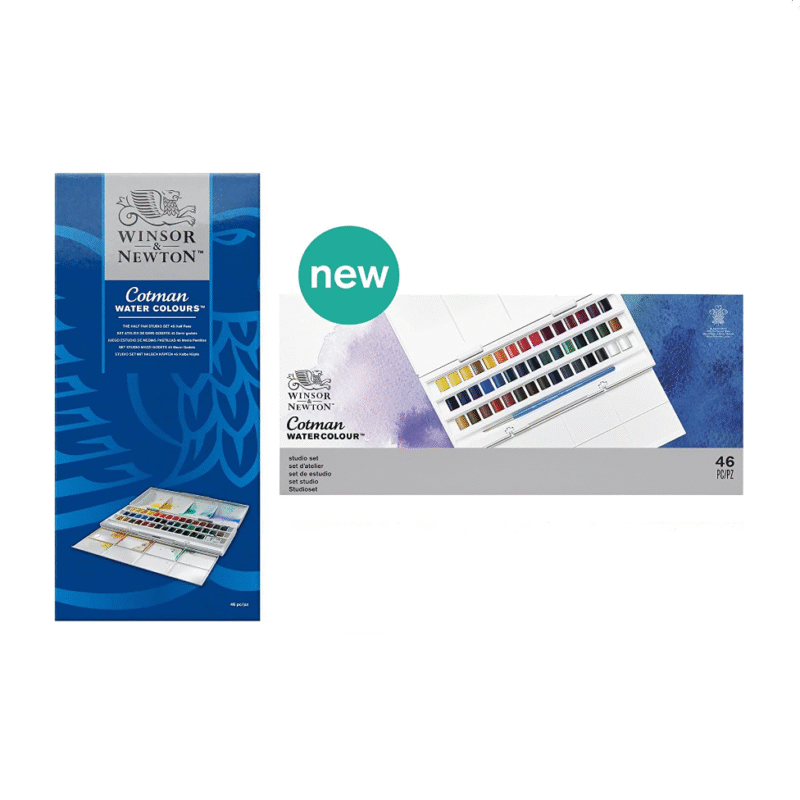 مجموعه 46 عددی آبرنگ  Cotman برند Winsor & Newton در 40 رنگ