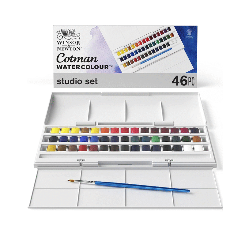 مجموعه 46 عددی آبرنگ  Cotman برند Winsor & Newton در 40 رنگ