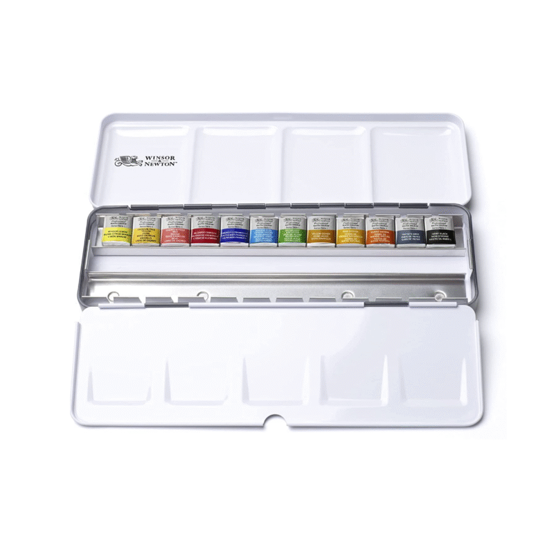  آبرنگ 12 رنگ Cotman برند Winsor & Newton جعبه فلزی