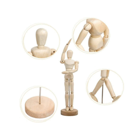 آدمک چوبی طراحی با مفاصل متحرک در دو سایز