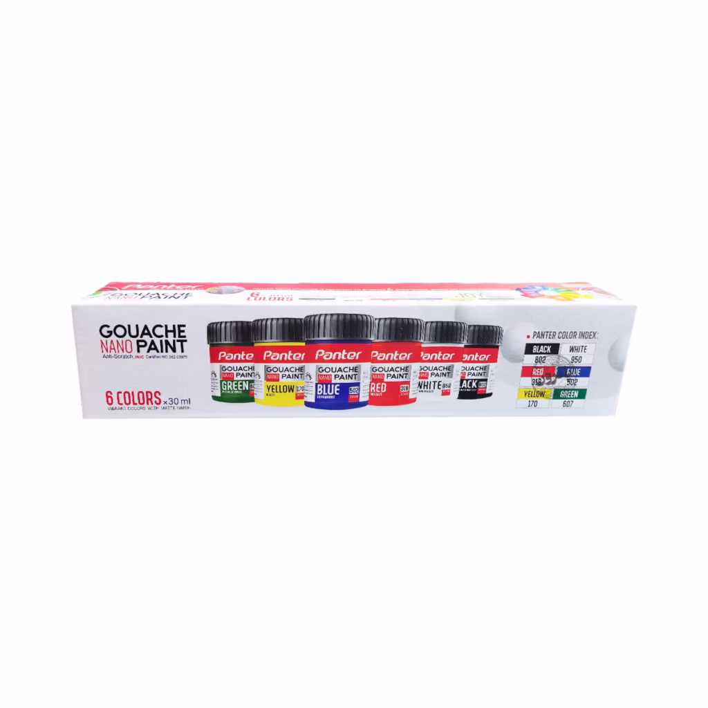 گواش 6 رنگ Panter مدل Nano - غیر سمی - همراه با کاردک