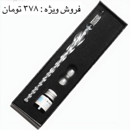 ست قلم شیشه‌ای اکلیلی سفید