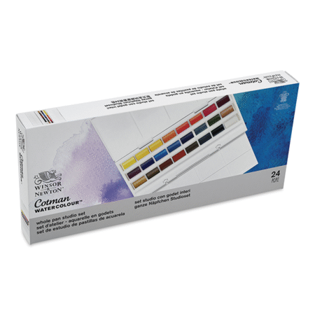 آبرنگ 24 رنگ وینزور نیوتون مدل کاتمن ( قرص بزرگ ) Winsor & Newton