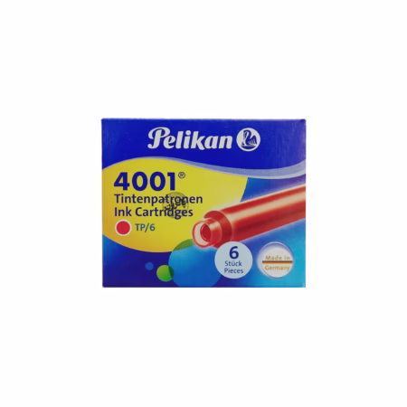جوهر کپسول خودنویس Pelikan مدل 4001 - سایز کوتاه - بسته 6 عددی
