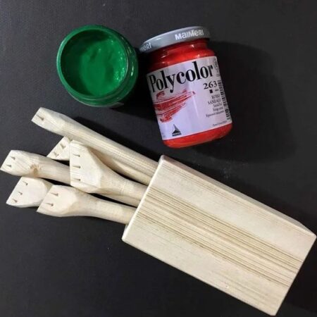 قلم کتيبه ای (پارویی) چوبی بسته 6 عددی