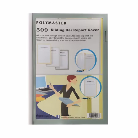 پوشه طلقی شیرازه‌دار Foldermate مدل Polymaster 509 Sliding Bar Report Cover