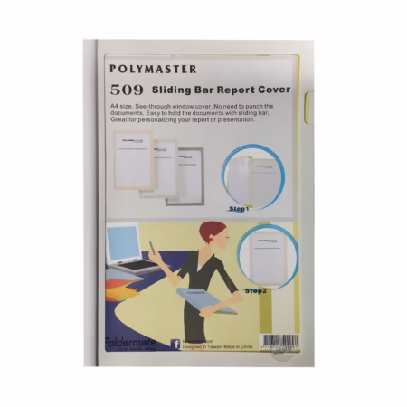 پوشه طلقی شیرازه‌دار Foldermate مدل Polymaster 509 Sliding Bar Report Cover