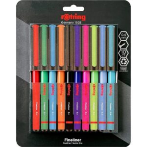 روان نویس روترینگ نوک نمدی ۱۰ رنگ rOtring Liner Fineliner Pens